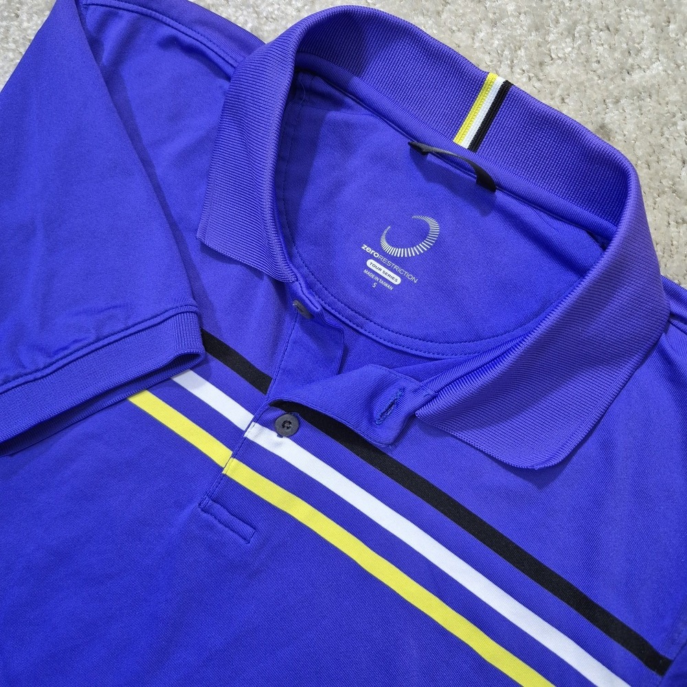 Zero Restriction Polo Shirt Mens Small Purple Tour Series Athletic Golf Stretch